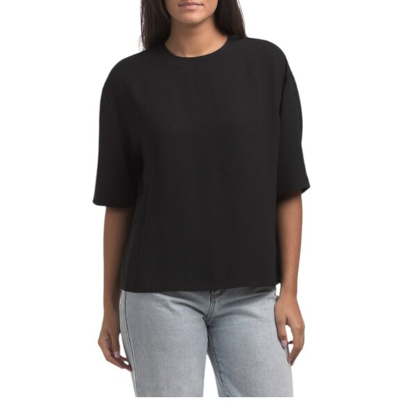 VINCE Black Dolman Elbow Sleeve Tee